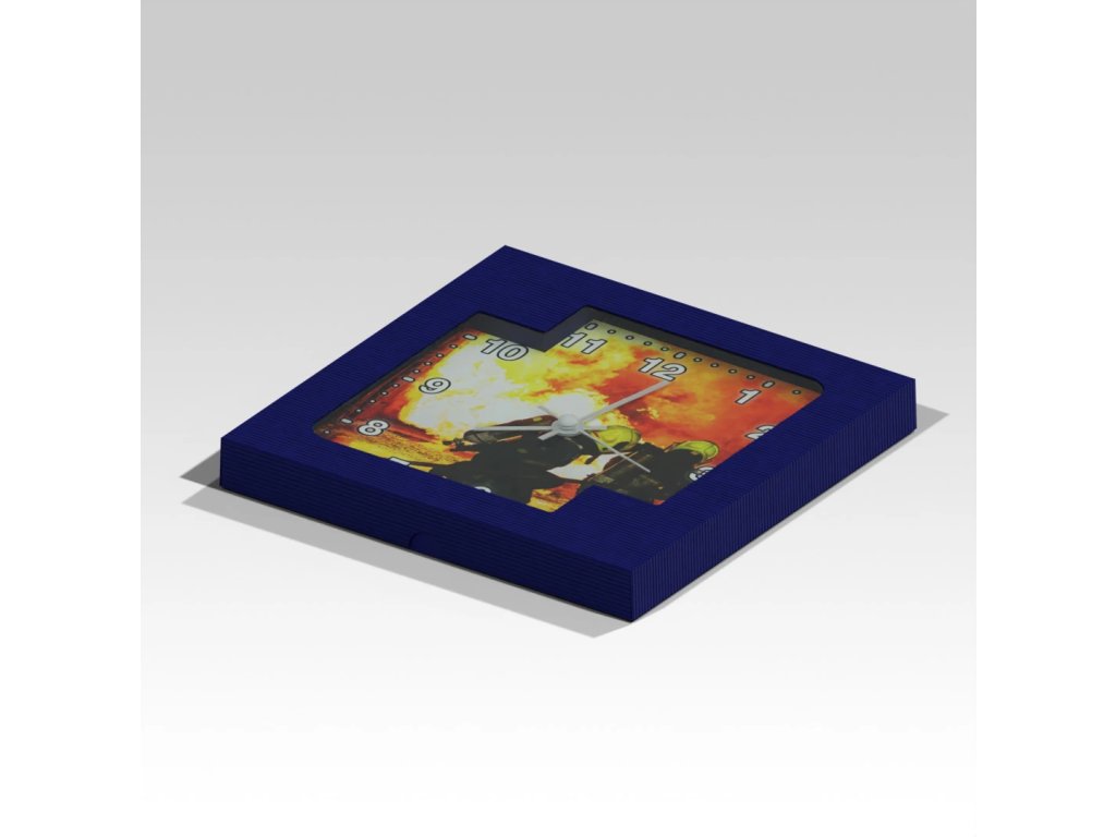 Čtvercové hasičské hodiny Zásah 3