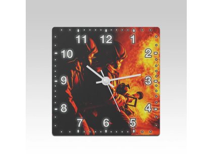 Čtvercové hasičské hodiny Zásah 4