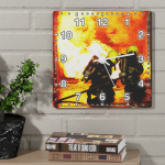 Čtvercové hasičské hodiny Zásah 3