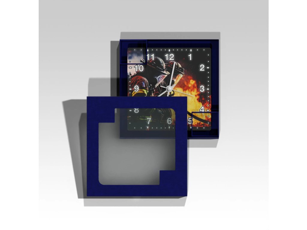 Čtvercové hasičské hodiny Zásah 5