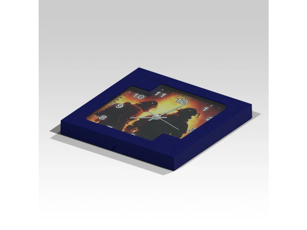 Čtvercové hasičské hodiny Zásah 6