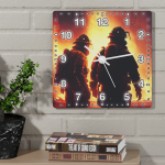 Čtvercové hasičské hodiny Zásah 6