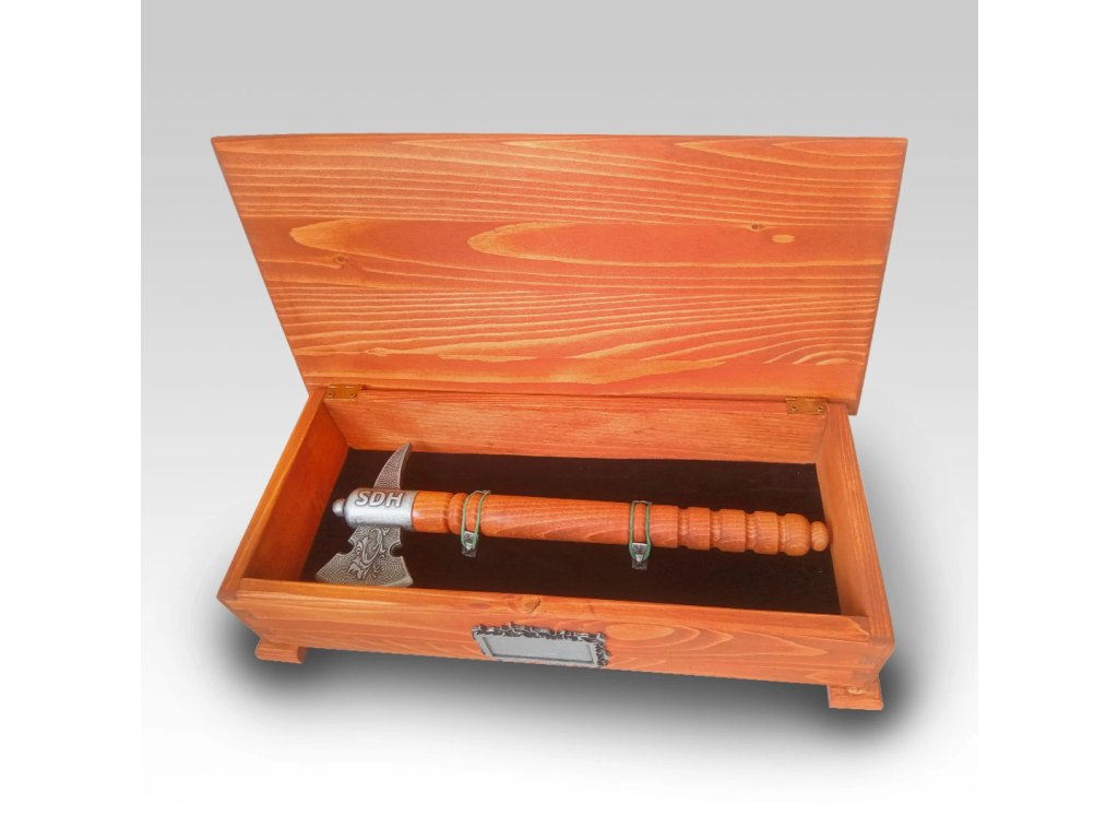 Dárková hasičská sekera v kazetě vzor 1