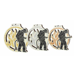 Dřevěná hasičská medaile 90 mm s hasičem a požární hadicí MDAW004M16