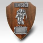 Dřevěná plaketa erb hasič zachraňuje dítě 22,5x18cm