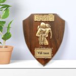 Dřevěná plaketa erb hasič zachraňuje dítě 22,5x18cm