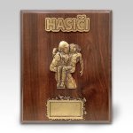 Dřevěná plaketa hasič zachraňuje dítě 25x20cm