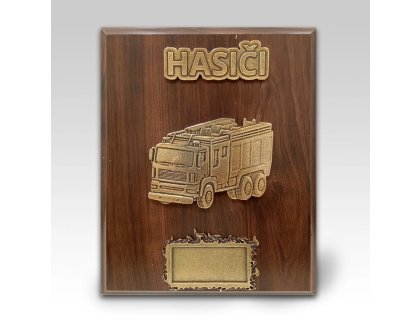 Dřevěná plaketa hasičské auto 25x20cm P01
