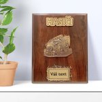 Dřevěná plaketa hasiči v akci 25x20cm