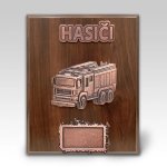 Dřevěná plaketa hasičské auto 25x20cm P01