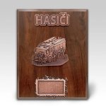 Dřevěná plaketa hasiči v akci 25x20cm