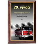Dřevěná plaketa hasičské auto PLP3M35