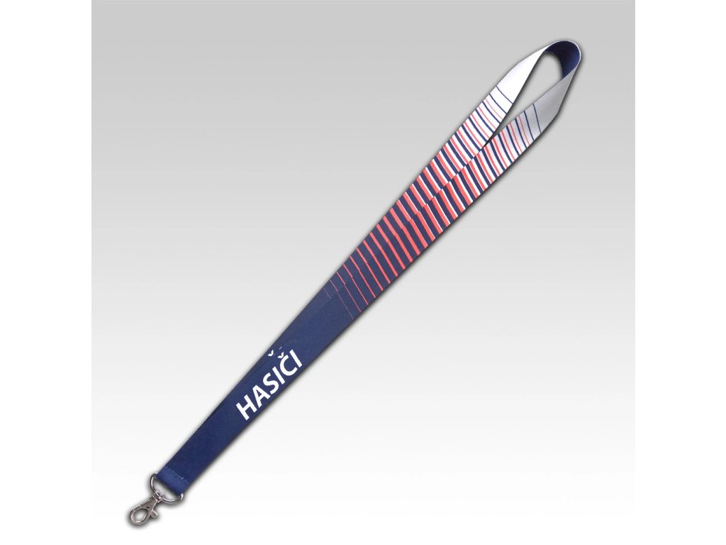 Hasičská klíčenka modrá s karabinkou