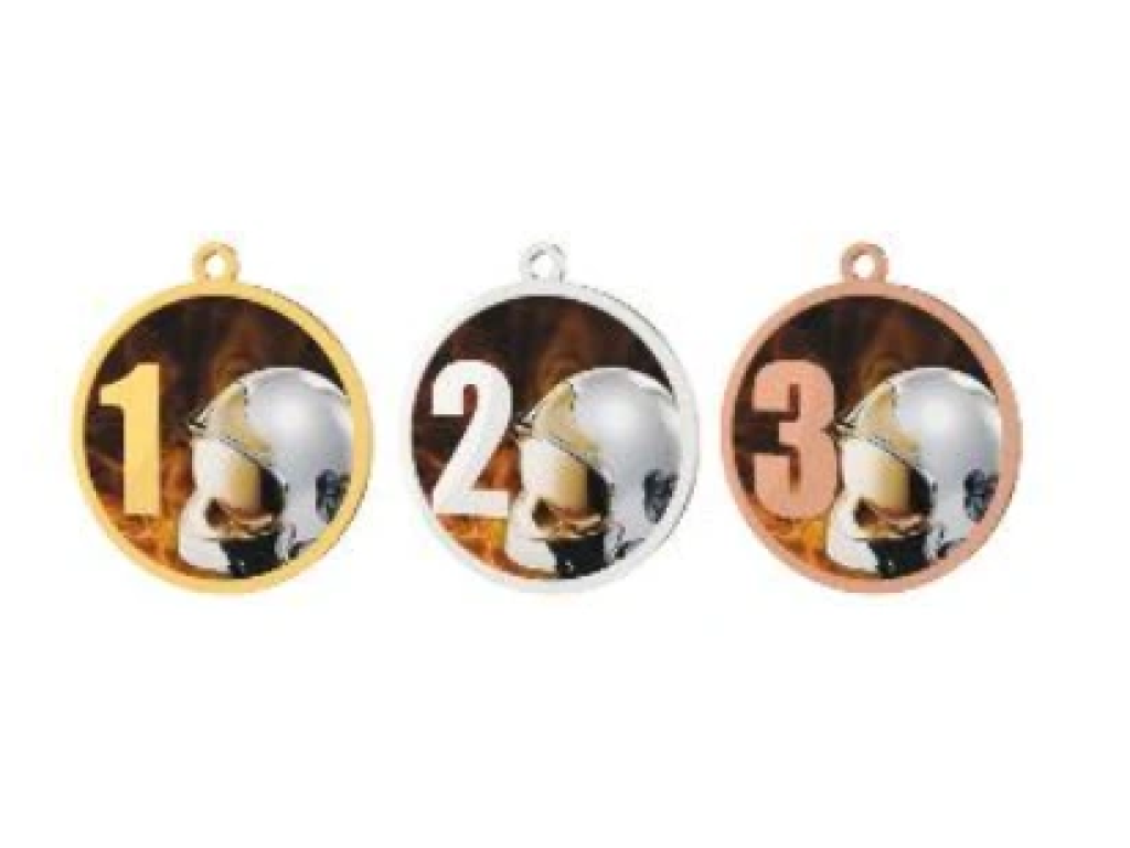 Hasičská medaile 60mm s hasičskou helmou MDT0001M11