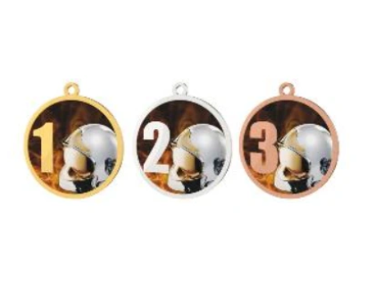 Hasičská medaile 60mm s hasičskou helmou MDT0001M11