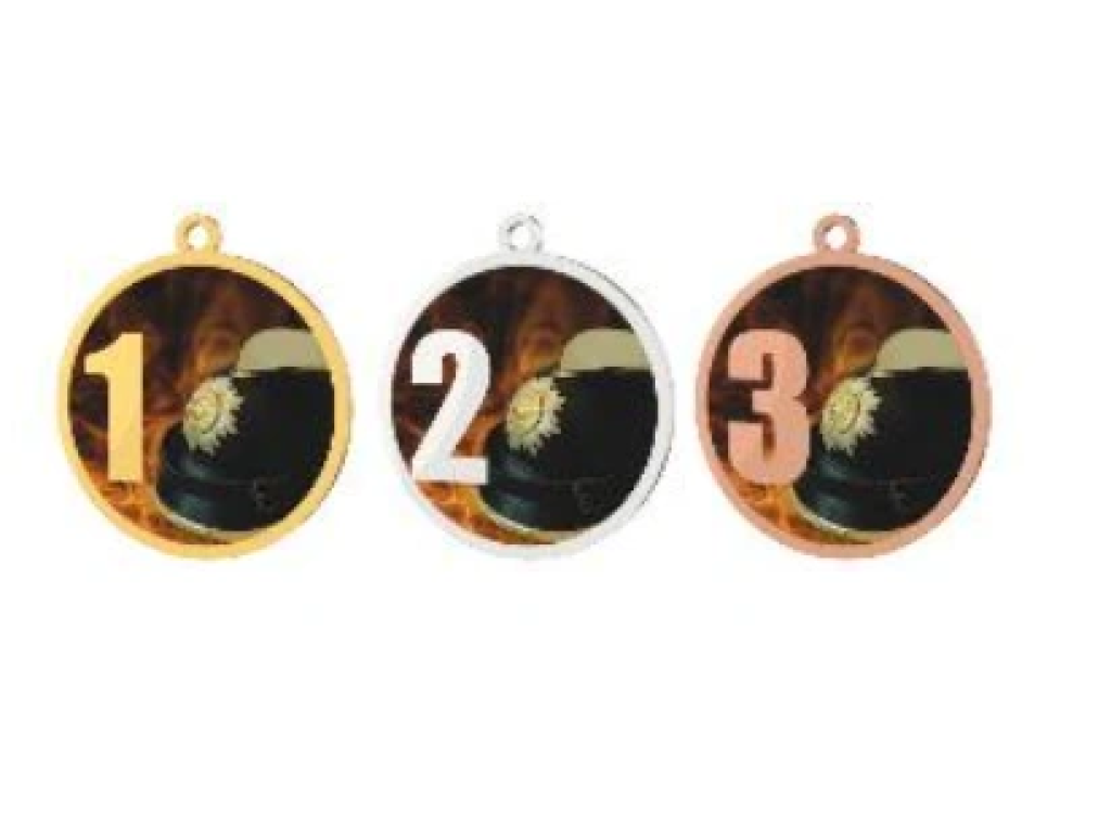 Hasičská medaile 60mm s hasičskou helmou MDT0001M12