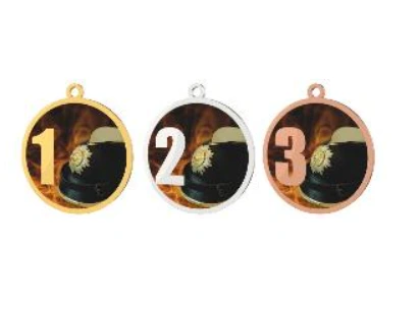 Hasičská medaile 60mm s hasičskou helmou MDT0001M12