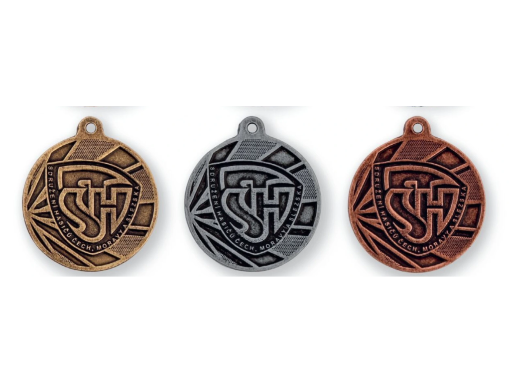 Hasičská medaile 40 mm se znakem SDH a závěsným uchem 22402