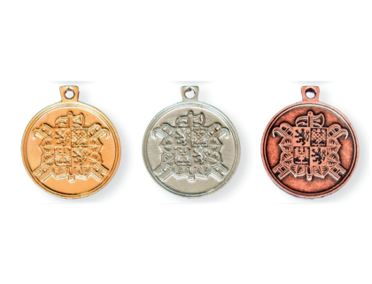 Hasičská medaile 40mm se znakem SH ČMS a štítkem a závěsným uchem 22401
