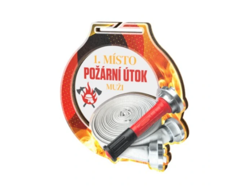 Hasičská medaile 70mm s požární hadicí MDAW001M05