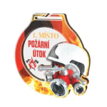 Hasičská medaile 70mm s hasičskou helmou MDAW001M06