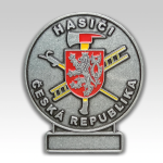 Hasičská medaile barvená se štítkem