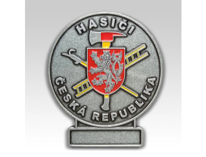 Hasičská medaile barvená se štítkem