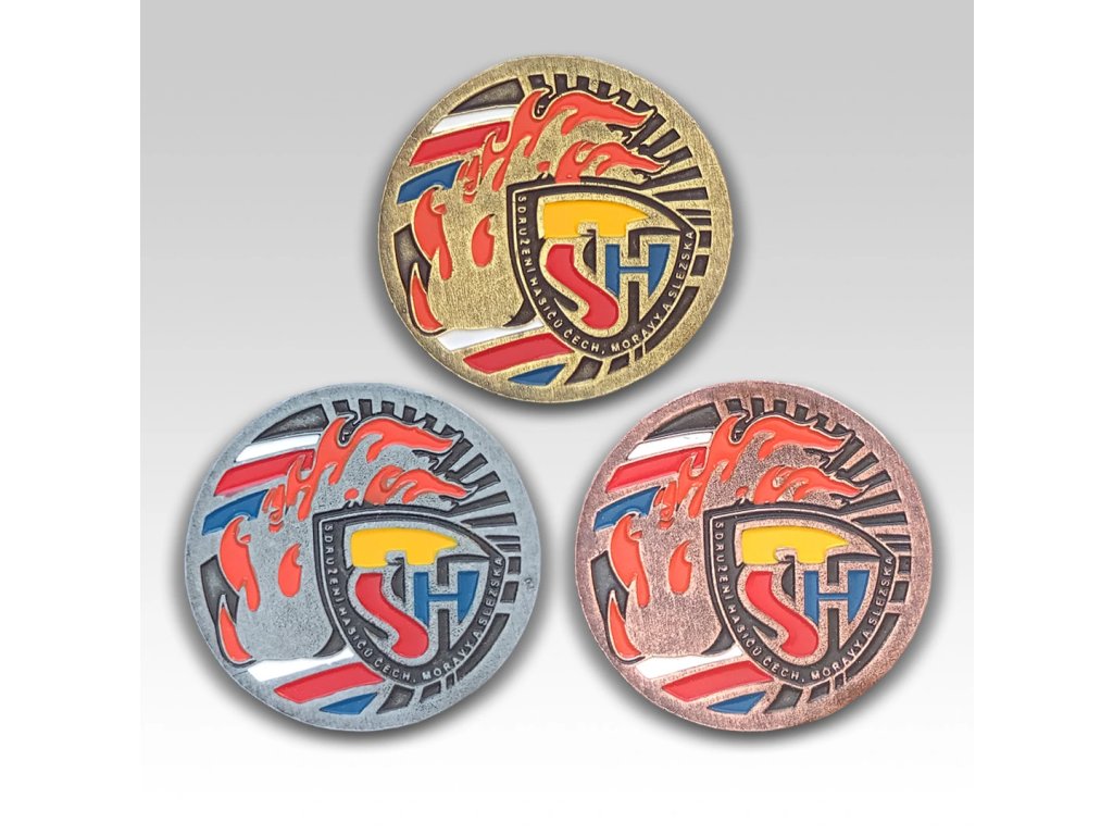 Hasičská medaile oheň a SDH barvená