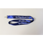Hasičská stuha modrá s plamenem a s koncovkou na klips