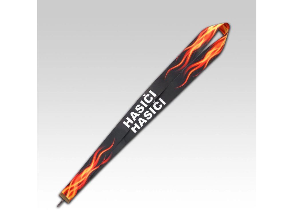 Hasičská stuha Oheň s koncovkou na klips