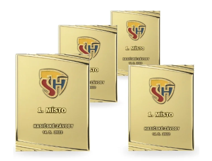 Kovový hasičský diplom