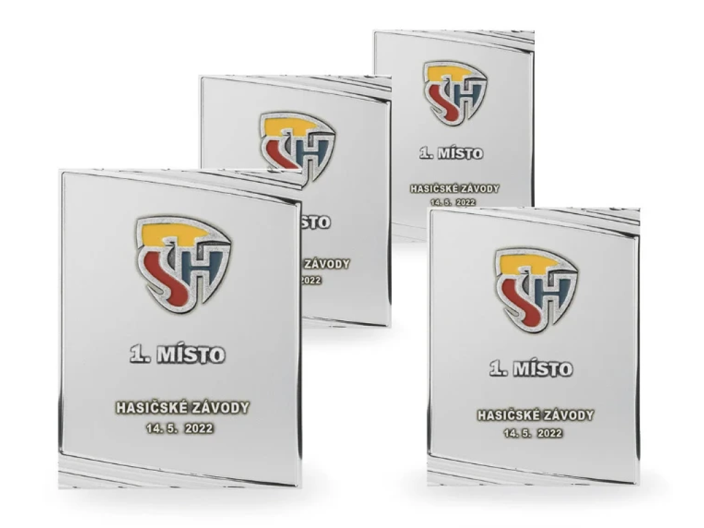 Kovový hasičský diplom