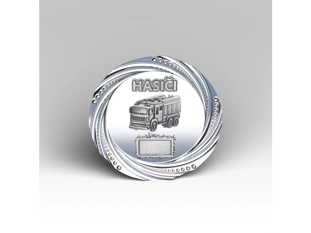 Kovový talíř hasičské auto P 24 cm