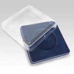 Krabička na medaili s průhledným víčkem modrá