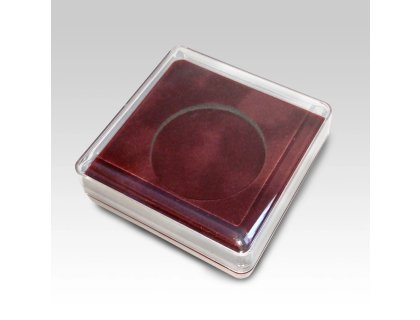 Krabička na medaili s průhledným víčkem červená