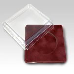 Krabička na medaili s průhledným víčkem červená