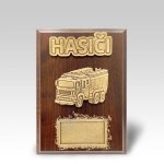 Malá dřevěná plaketa hasičské auto P 17,5x12,5cm