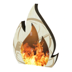 Malá dřevěná plaketa oheň