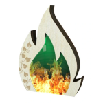 Malá dřevěná plaketa zelený oheň