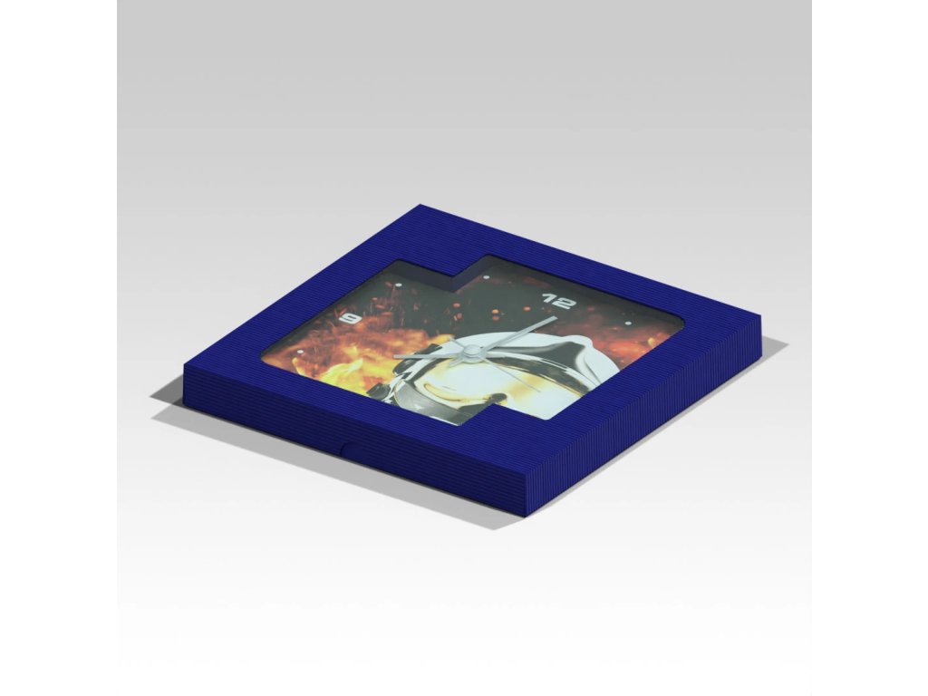 Malé čtvercové hasičské hodiny Helma