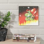 Malé čtvercové hasičské hodiny Soptík