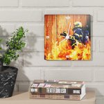 Malé čtvercové hasičské hodiny Zásah