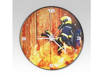 Malé kruhové hasičské hodiny Zásah