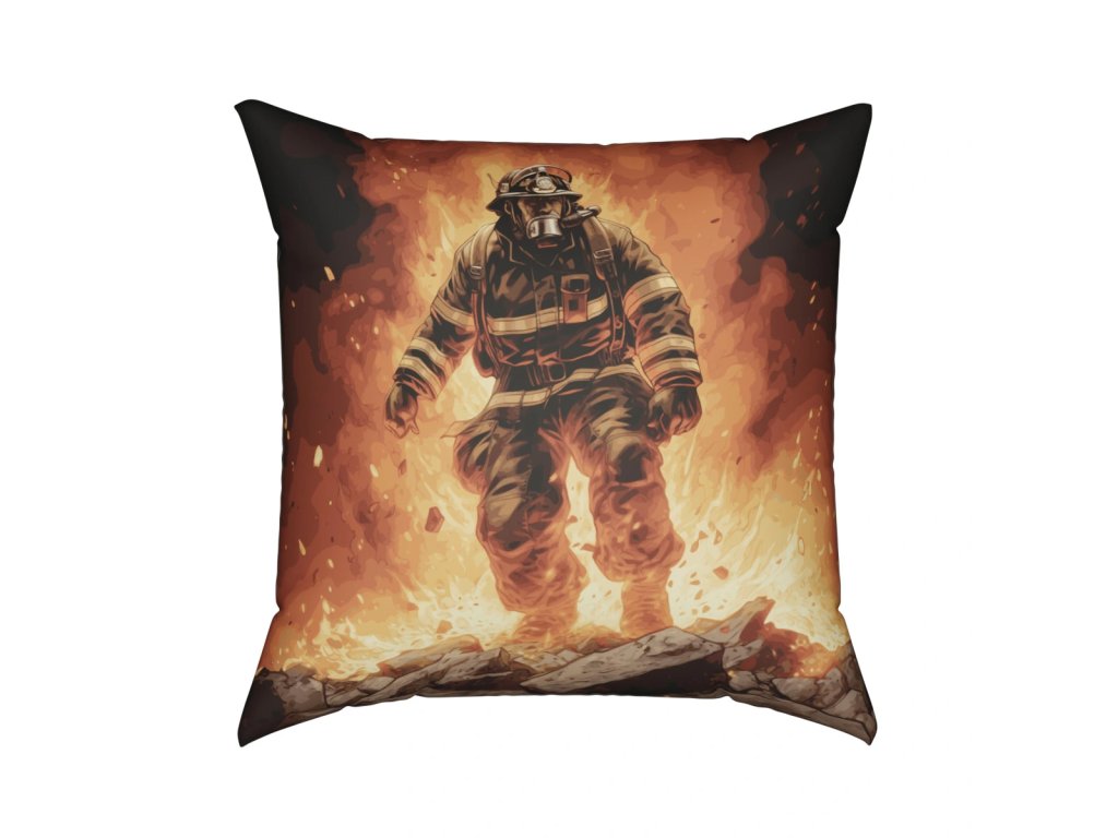 Polštář s potiskem Hasič v plamenech