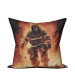 Polštář s potiskem Hasič v plamenech