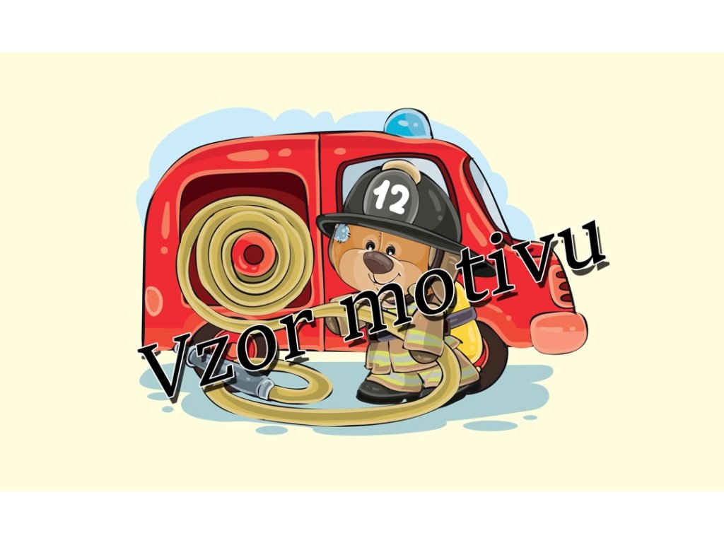 Ručník s potiskem pro hasiče Medvídek hasiči P2