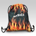 Šňůrkový batoh pro hasiče s motivem plamenů