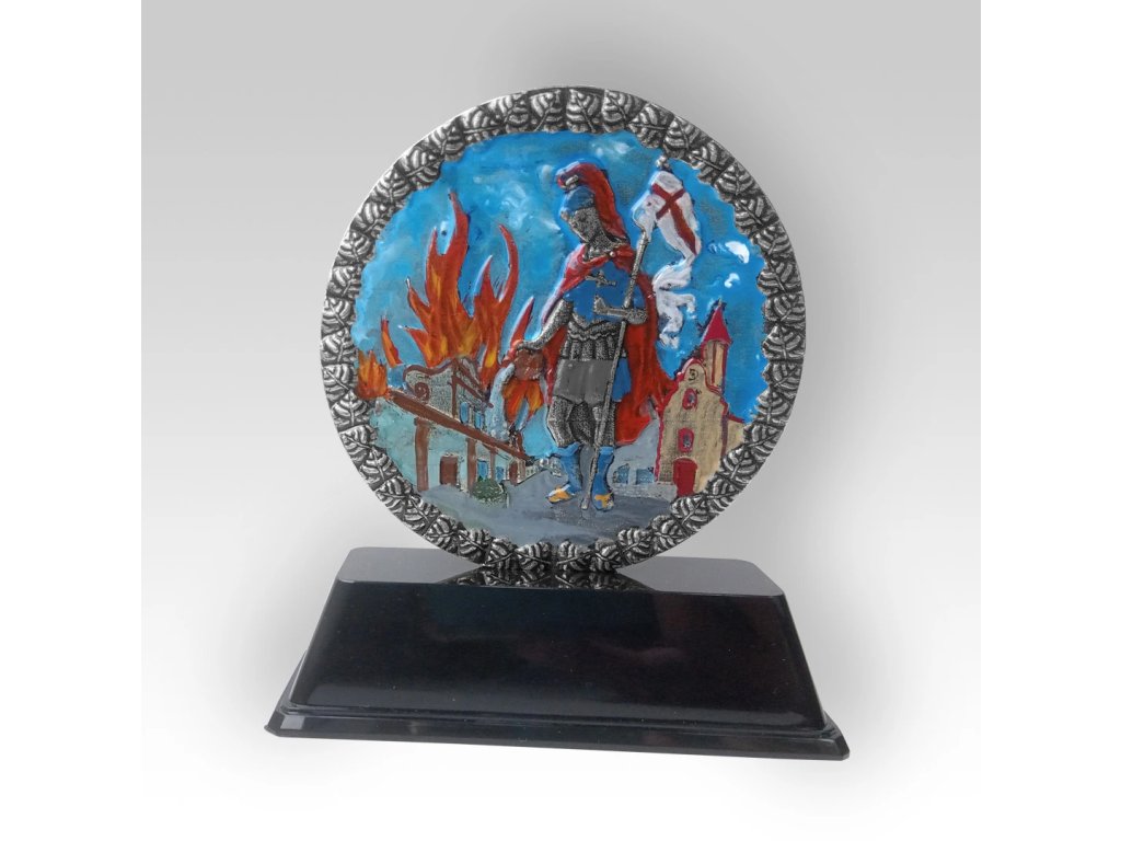 Trofej barvená 13cm svatý Florián