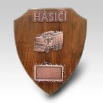 Velká dřevěná plaketa erb auto P 22,5x18cm