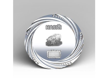 Velký kovový talíř hasiči v akci 30 cm
